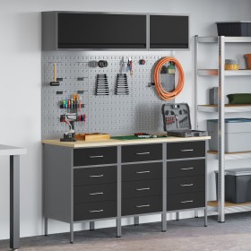Conjunto de banco de trabajo de 8 piezas de acero negro de , Mesas de trabajo - Ref: Foro24-3321438, Precio: 651,85 €, Descue...