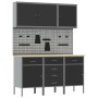 Conjunto de gabinete de trabajo y panel de herramientas de 8 piezas negro MDF y metal de , Mesas de trabajo - Ref: Foro24-332...