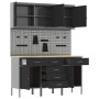 Conjunto de gabinete de trabajo y panel de herramientas de 8 piezas negro MDF y metal de , Mesas de trabajo - Ref: Foro24-332...