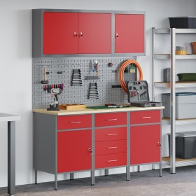 Conjunto de banco de trabajo de 8 piezas Rojo Acero de , Mesas de trabajo - Ref: Foro24-3321441, Precio: 569,85 €, Descuento: %