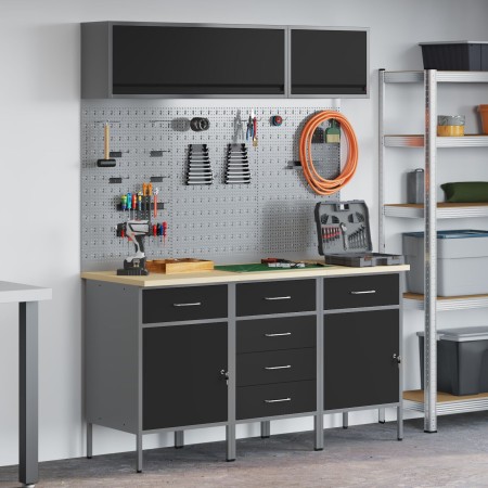 Set de banco de trabajo de 8 piezas Acero Negro de , Mesas de trabajo - Ref: Foro24-3321444, Precio: 601,36 €, Descuento: %