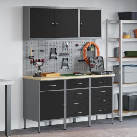 Conjunto de Banco de Trabajo de 8 Piezas Acero Negro de , Mesas de trabajo - Ref: Foro24-3321446, Precio: 611,98 €, Descuento: %
