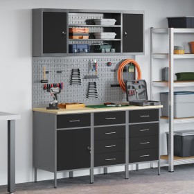 Conjunto de banco de trabajo de 7 piezas acero negro de , Mesas de trabajo - Ref: Foro24-3321448, Precio: 589,42 €, Descuento: %