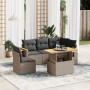 Set de muebles de jardín 6 pzas y cojines ratán sintético gris en Conjuntos de jardín | Comprar online en Foru.es