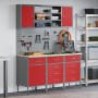 Banco de trabajo de 7 piezas en metal rojo de , Mesas de trabajo - Ref: Foro24-3321449, Precio: 557,94 €, Descuento: %