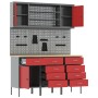 Banco de trabajo de 7 piezas en metal rojo de , Mesas de trabajo - Ref: Foro24-3321449, Precio: 557,94 €, Descuento: %