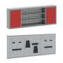 Banco de trabajo de 7 piezas en metal rojo de , Mesas de trabajo - Ref: Foro24-3321449, Precio: 557,94 €, Descuento: %