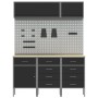 Juego de banco de trabajo de 8 piezas acero negro de , Mesas de trabajo - Ref: Foro24-3321450, Precio: 632,93 €, Descuento: %
