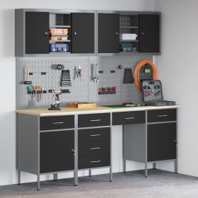 Conjunto de Banco de Trabajo de 10 Piezas en Acero Negro de , Mesas de trabajo - Ref: Foro24-3321478, Precio: 757,62 €, Descu...