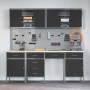 Conjunto de Banco de Trabajo de 10 Piezas en Acero Negro de , Mesas de trabajo - Ref: Foro24-3321478, Precio: 757,62 €, Descu...