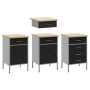 Conjunto de Banco de Trabajo de 10 Piezas en Acero Negro de , Mesas de trabajo - Ref: Foro24-3321478, Precio: 757,62 €, Descu...