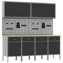 Juego de 10 piezas para armario de trabajo y panel perforado Negro MDF y Metal de , Mesas de trabajo - Ref: Foro24-3321482, P...