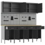 Juego de 10 piezas para armario de trabajo y panel perforado Negro MDF y Metal de , Mesas de trabajo - Ref: Foro24-3321482, P...