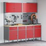 Set de Gabinete y Panel Perforado de 10 Piezas Rojo MDF y Metal de , Mesas de trabajo - Ref: Foro24-3321483, Precio: 788,17 €...