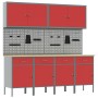 Set de Gabinete y Panel Perforado de 10 Piezas Rojo MDF y Metal de , Mesas de trabajo - Ref: Foro24-3321483, Precio: 788,17 €...
