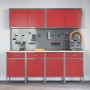 Set de Gabinete y Panel Perforado de 10 Piezas Rojo MDF y Metal de , Mesas de trabajo - Ref: Foro24-3321483, Precio: 788,17 €...