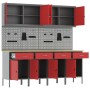 Set de Gabinete y Panel Perforado de 10 Piezas Rojo MDF y Metal de , Mesas de trabajo - Ref: Foro24-3321483, Precio: 788,17 €...
