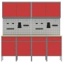 Set de Gabinete y Panel Perforado de 10 Piezas Rojo MDF y Metal de , Mesas de trabajo - Ref: Foro24-3321483, Precio: 788,17 €...