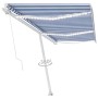 Toldo manual retráctil con LED azul y blanco 600x350 cm de vidaXL, Toldos - Ref: Foro24-3069681, Precio: 834,82 €, Descuento: %