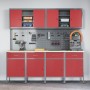 Conjunto de Armario y Tablero de Perforaciones de 10 Piezas en Rojo, MDF y Metal de , Mesas de trabajo - Ref: Foro24-3321485,...