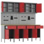 Conjunto de Armario y Tablero de Perforaciones de 10 Piezas en Rojo, MDF y Metal de , Mesas de trabajo - Ref: Foro24-3321485,...