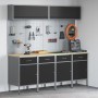 Juego de Gabinete de Trabajo y Panel de Herramientas de 10 Piezas Negro MDF y Metal de , Mesas de trabajo - Ref: Foro24-33214...