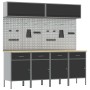 Juego de Gabinete de Trabajo y Panel de Herramientas de 10 Piezas Negro MDF y Metal de , Mesas de trabajo - Ref: Foro24-33214...
