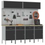Juego de Gabinete de Trabajo y Panel de Herramientas de 10 Piezas Negro MDF y Metal de , Mesas de trabajo - Ref: Foro24-33214...