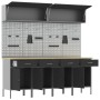 Juego de Gabinete de Trabajo y Panel de Herramientas de 10 Piezas Negro MDF y Metal de , Mesas de trabajo - Ref: Foro24-33214...