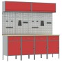Juego de 10 piezas de gabinete de trabajo y panel de clavijas rojo de MDF y metal de , Mesas de trabajo - Ref: Foro24-3321487...