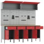 Juego de 10 piezas de gabinete de trabajo y panel de clavijas rojo de MDF y metal de , Mesas de trabajo - Ref: Foro24-3321487...