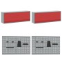 Juego de 10 piezas de gabinete de trabajo y panel de clavijas rojo de MDF y metal de , Mesas de trabajo - Ref: Foro24-3321487...
