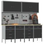 Set de Armario de Trabajo y Panel de Clavijas de 10 Piezas Negro MDF y Metal de , Mesas de trabajo - Ref: Foro24-3321488, Pre...