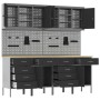 Set de Armario de Trabajo y Panel de Clavijas de 10 Piezas Negro MDF y Metal de , Mesas de trabajo - Ref: Foro24-3321488, Pre...