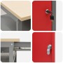 Juego de 10 piezas de gabinete de trabajo y panel de clavijas rojo de MDF y metal de , Mesas de trabajo - Ref: Foro24-3321487...