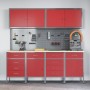 Juego de Gabinete de Trabajo y Panel de Clavos de 10 Piezas Rojo MDF y Metal de , Mesas de trabajo - Ref: Foro24-3321489, Pre...