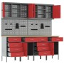 Juego de Gabinete de Trabajo y Panel de Clavos de 10 Piezas Rojo MDF y Metal de , Mesas de trabajo - Ref: Foro24-3321489, Pre...