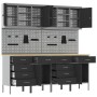 Set de gabinete de trabajo y panel perforado de 10 piezas negro MDF y metal de , Mesas de trabajo - Ref: Foro24-3321490, Prec...