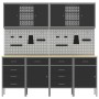 Set de gabinete de trabajo y panel perforado de 10 piezas negro MDF y metal de , Mesas de trabajo - Ref: Foro24-3321490, Prec...