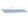 Toldo manual retráctil con LED azul y blanco 600x350 cm de vidaXL, Toldos - Ref: Foro24-3069681, Precio: 834,82 €, Descuento: %