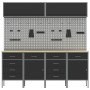 Juego de 10 Piezas de Gabinete de Trabajo y Panel de Herramientas Negro MDF y Metal de , Mesas de trabajo - Ref: Foro24-33214...