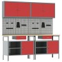 Conjunto de Banco de Trabajo de 8 Piezas de Acero Rojo de , Mesas de trabajo - Ref: Foro24-3321495, Precio: 605,88 €, Descuen...
