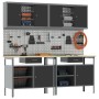 Juego de Banco de Trabajo de 8 Piezas en Acero Negro de , Mesas de trabajo - Ref: Foro24-3321496, Precio: 602,98 €, Descuento: %