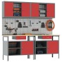 Set de Banco de Trabajo de 8 Piezas en Acero Rojo de , Mesas de trabajo - Ref: Foro24-3321497, Precio: 591,24 €, Descuento: %