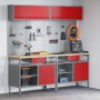 Conjunto de banco de trabajo de 8 piezas en acero rojo de , Mesas de trabajo - Ref: Foro24-3321499, Precio: 587,98 €, Descuen...
