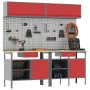 Conjunto de banco de trabajo de 8 piezas en acero rojo de , Mesas de trabajo - Ref: Foro24-3321499, Precio: 587,98 €, Descuen...