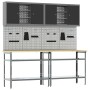Conjunto de Banco de Trabajo de 8 Piezas Gris Acero de , Mesas de trabajo - Ref: Foro24-3321502, Precio: 430,46 €, Descuento: %
