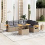 Set sofás de jardín 7 piezas y cojines ratán sintético beige en Conjuntos de jardín | Comprar online en Foru.es