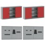 Conjunto de Mesa de Almacenamiento de Herramientas de 8 Piezas Rojo de Madera Compuesta y Metal de , Mesas de trabajo - Ref: ...