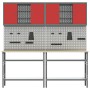 Conjunto de Mesa de Almacenamiento de Herramientas de 8 Piezas Rojo de Madera Compuesta y Metal de , Mesas de trabajo - Ref: ...